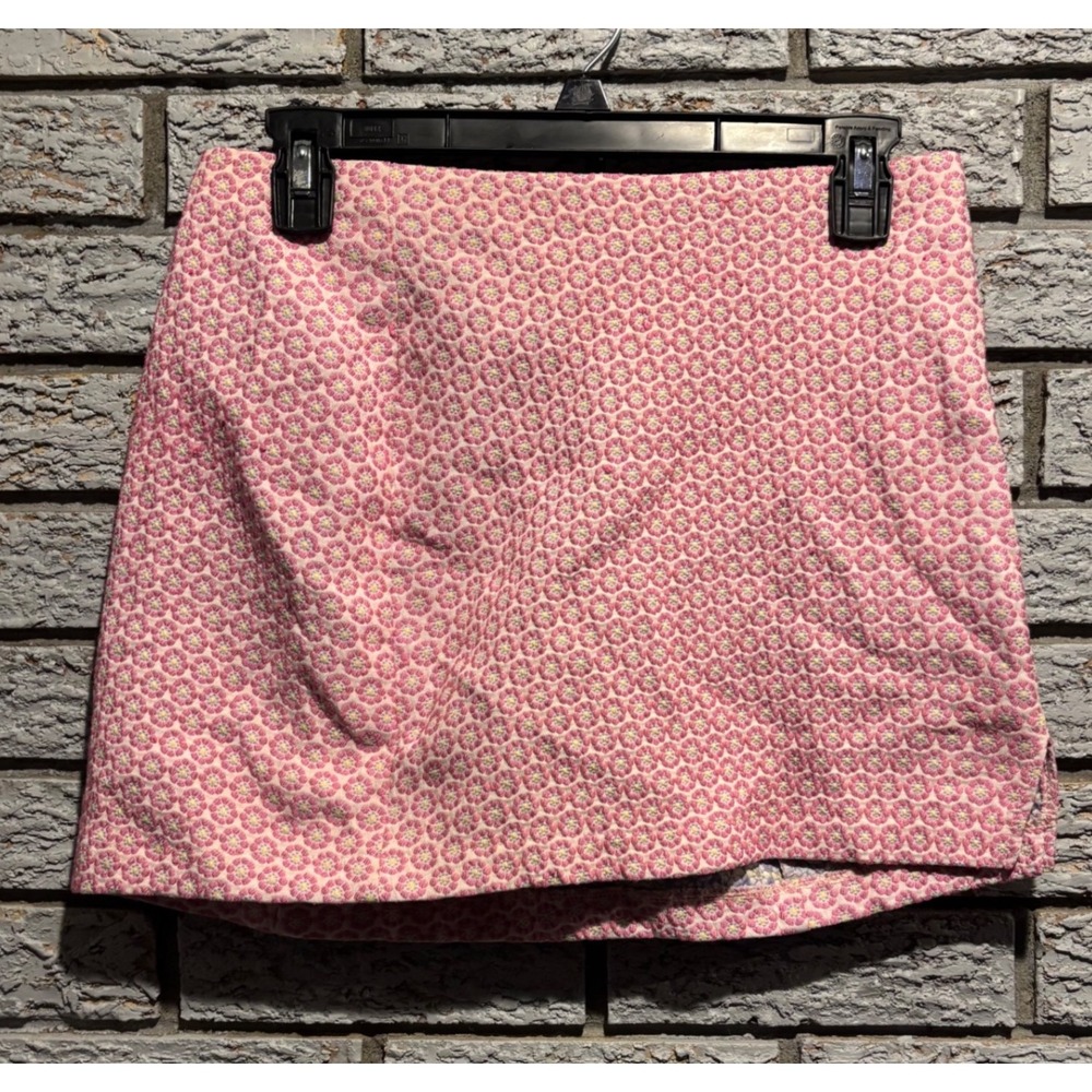 Show Me Your Mumu Pink Floral Jacquard Mini Skirt Size S Made in USA